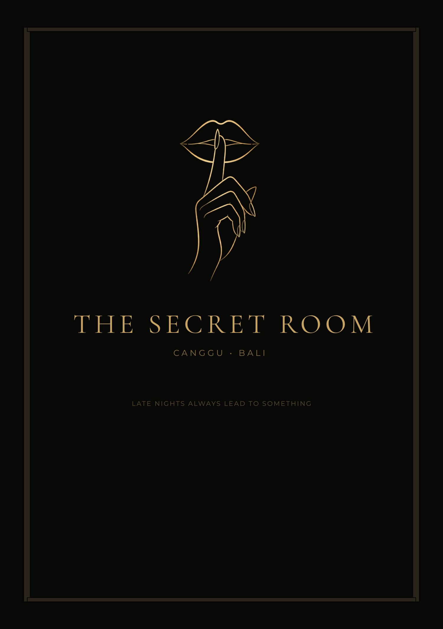 The Secret Room — food menu