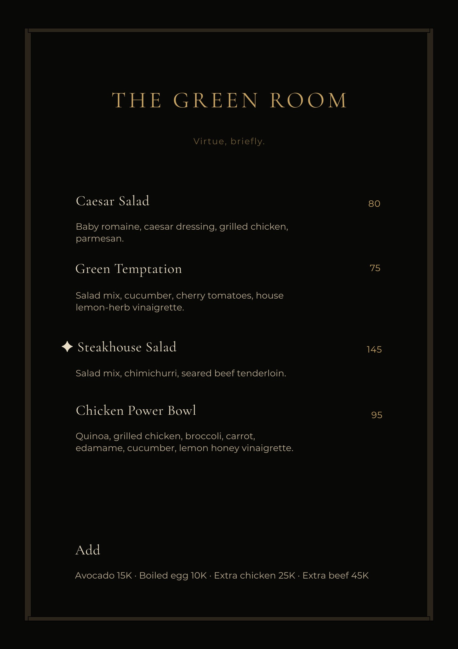 The Green Room — salads